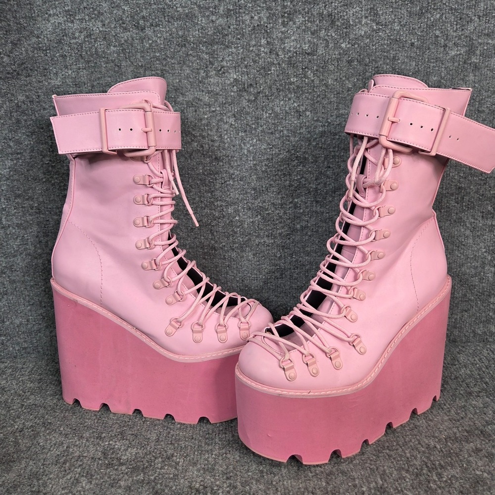 Dolls Kill Sugar Thrillz Bubblegum Pink Traitor Platform Boots - Womens 9 M